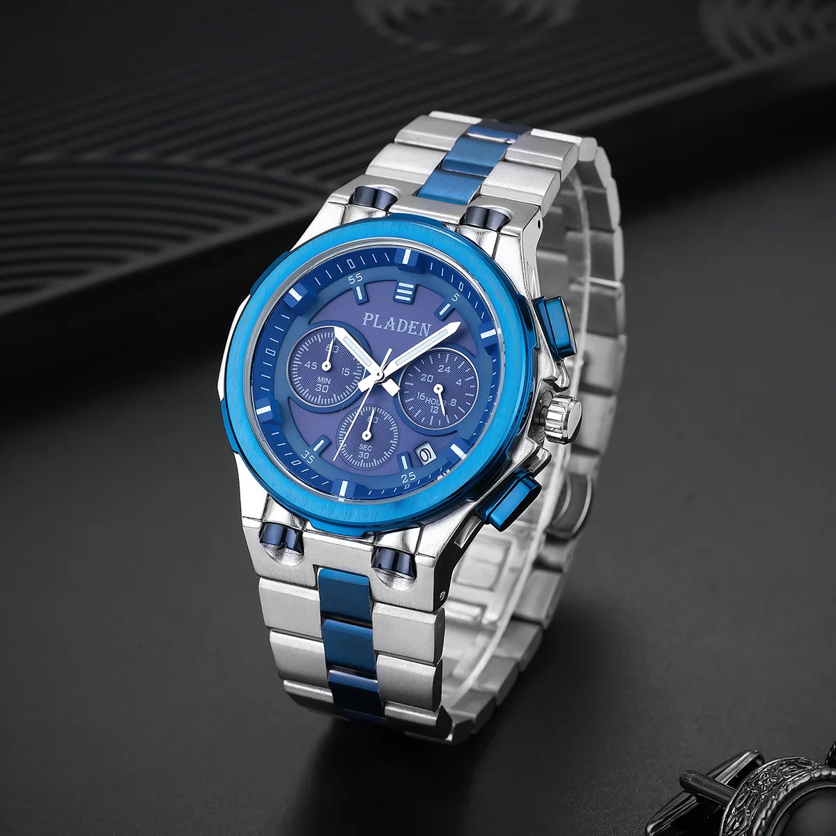 High-End Business Men's Quartz Watch Brand Small Three Pin Multifunctional Solid Stainless Steel Strap Male Wristwatch