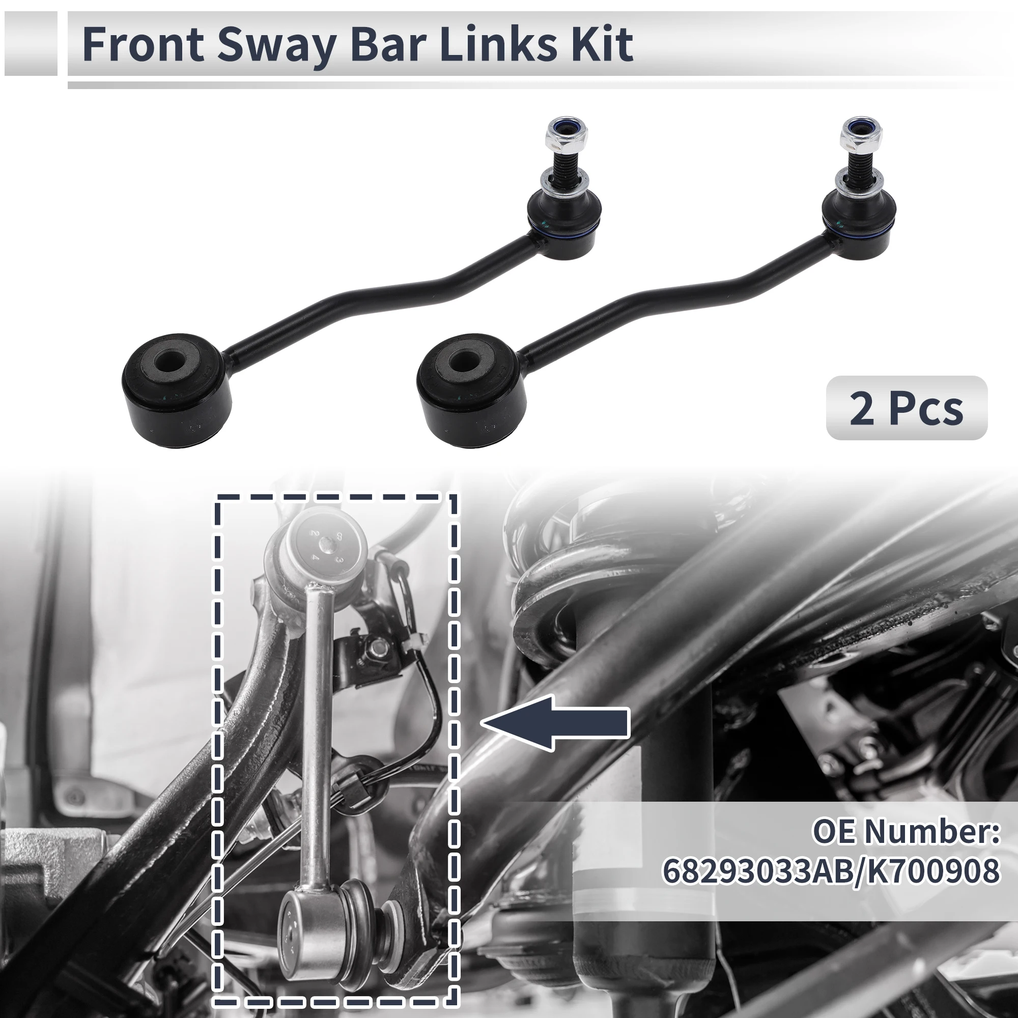 

Тяги переднего стабилизатора UXCELL для JEEP GLADIATOR 20-22 No68293033AB/K700908 2 шт.