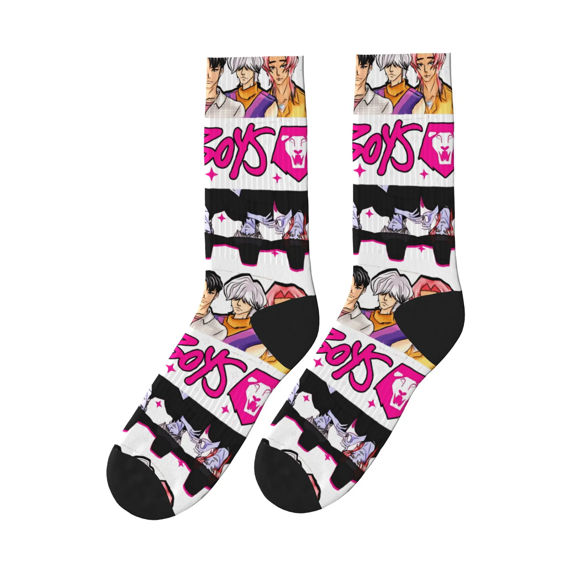 

Saja Boys Anime Boy Band Ретро Kpop Demon Hunters Чулки Забавные носки Зимние нескользящие носки Взрослые мужчины Спортивные носки для бега