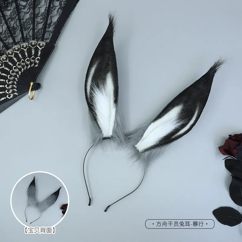 Hase Ohr Stirnband Cosplay Prop Plüsch Tier Kopfschmuck Einstellbare Kaninchen-Ohr Glatte Anime Expo Haar Zubehör Party Haarband