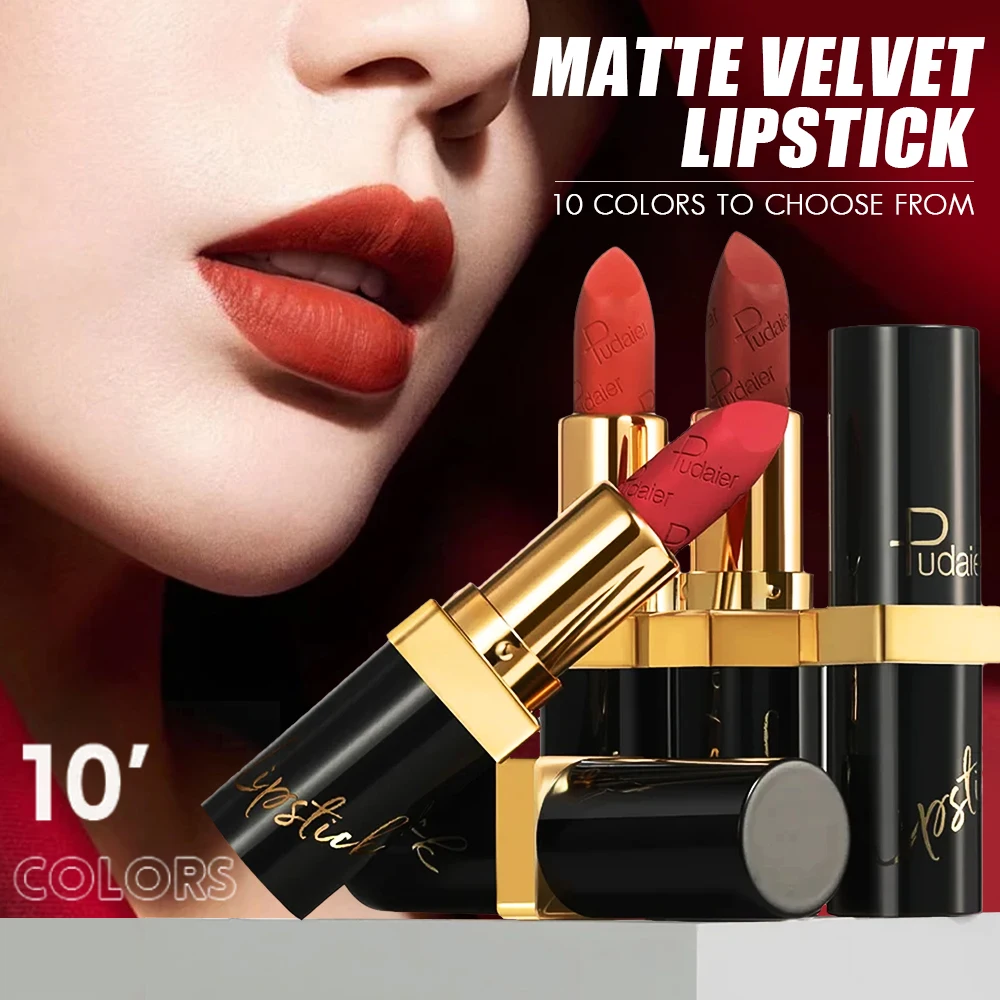 

10 Colors Waterproof Lipstick Velvet Matte Long-lasting Lip Liner Non-stick cup Sexy Lip Tint Pen Cosmetic Makeup.