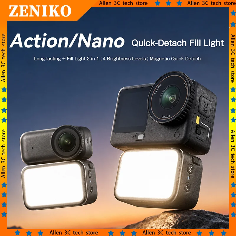 zeniko-znlight-mini-fill-light-for-dji-action-6-osmo-nano-ip65-waterproof-magnetic-portable-camera-photography-lamp
