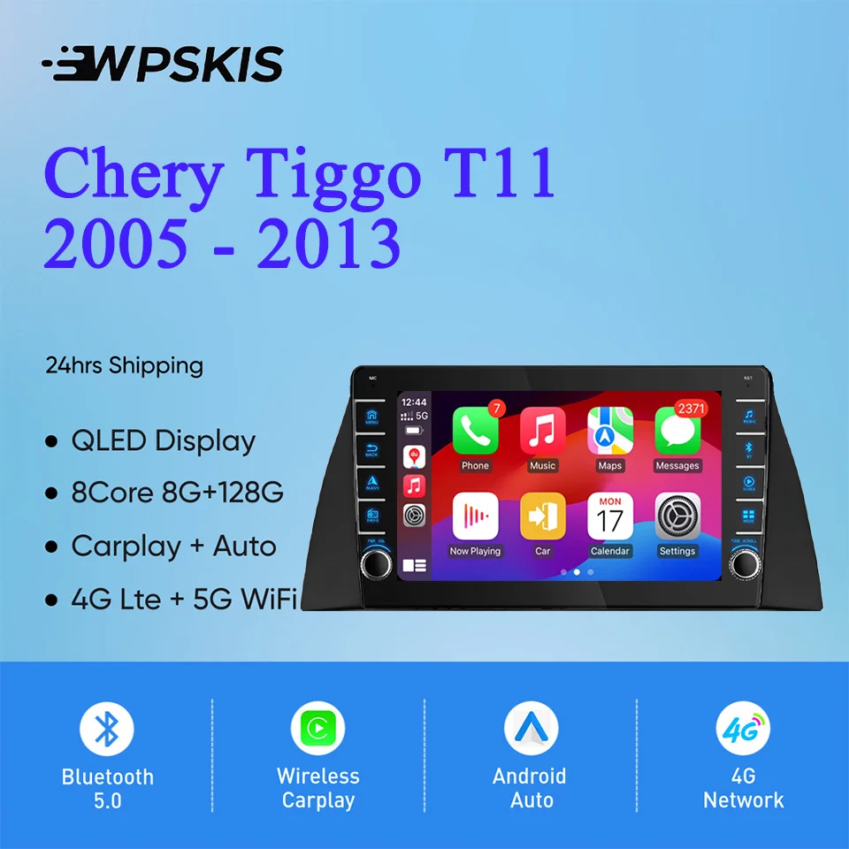 8G Ram 128GB QLED Radio de coche vídeo Audio A/V reproductor de música DVD GPS cinta Navi para Chery Tiggo T11 2005 - 2013 Carplay Auto DSP RDS