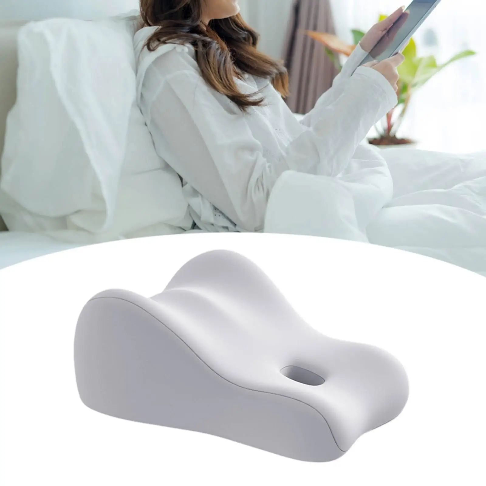 Ergonomic Memory Foam Face Down Pillow Prone Sleeping Leg Support Wedge for Bed Rest and Massage