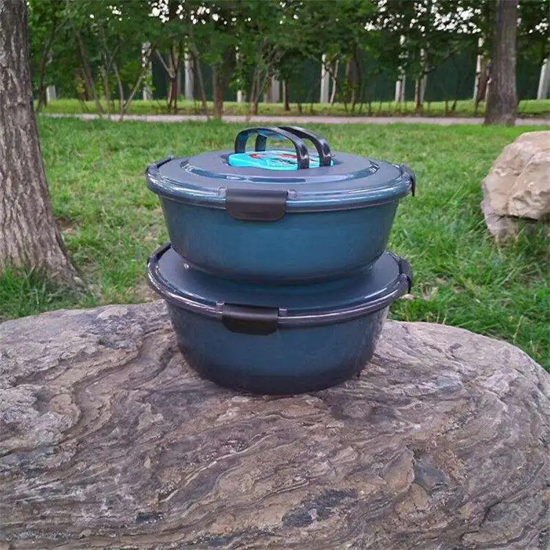 

Non-Stick Fishing Bait Mixing Bowl with Lid Outdoor Camping Travel Gear Easy to Clean Fish Food Container Mountain Nai Er