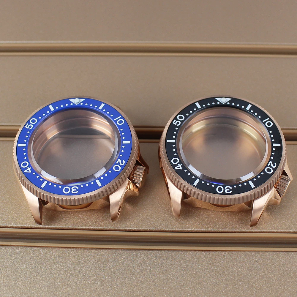 

38mm Women's Rose Gold Watch Case Brushed 316L Steel For SKX013 Seiko NH34 NH35 NH36 NH38 Movt Sapphire Glass High Quality Parts