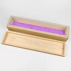 2L Capacity Wooden Box Silicone Soap Mold Rectangle Wooden Box With Lid DIY Handmade Baking Cake Toast Loaf Soap Making Mould