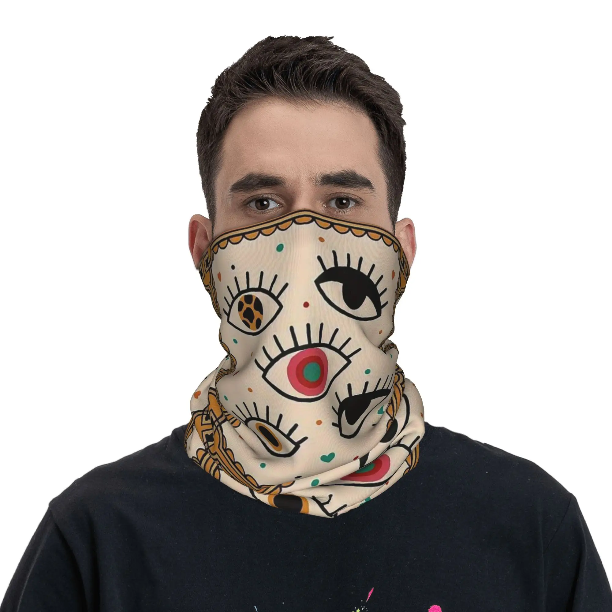 

eyes Bandana Neck Gaiter Printed Mask Scarf Headband Outdoor Sports for Men Women Adult Breathable