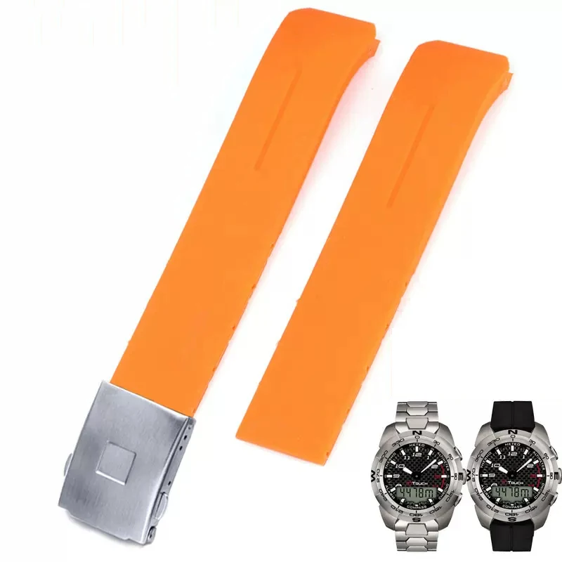 

Silicone Rubber Strap For Tissot TOUCH COLLECTION EXPERT SOLAR Series T091T013 T081 Men Watch Original Bracelet 20mm 21mm