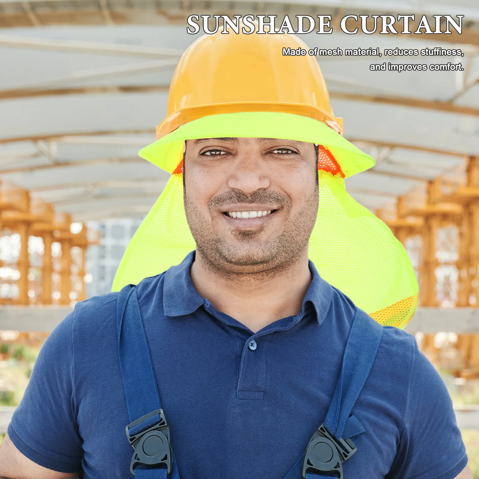 

Hard Hat Neck Drape Sun Visor Breathable Mesh Full Brim Adjustable Safety Cover Construction Sun Protection Shade