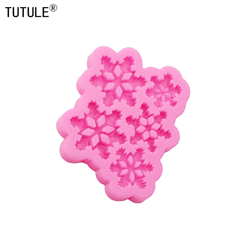 DIY Christmas Snowflakes Keychain Earrings Silicone Mold Snowflake Clay epoxy resin Accessories Moulds cake Chocolate Molds