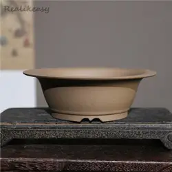 Purple Sand Flower Pot Ceramic Round Bonsai Pot Desktop Potted Antique Japanese Handmade Flower Pot Home Decorative Flower Pot