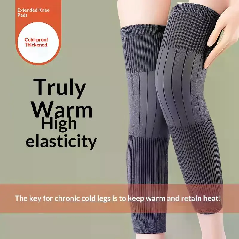 1 Pair Thick Warm Wool Kneepad Leg Guard Cashmere Knee Protector Windproof Coldproof Leg Warmers Women Men KneeCap Leg Sleeves