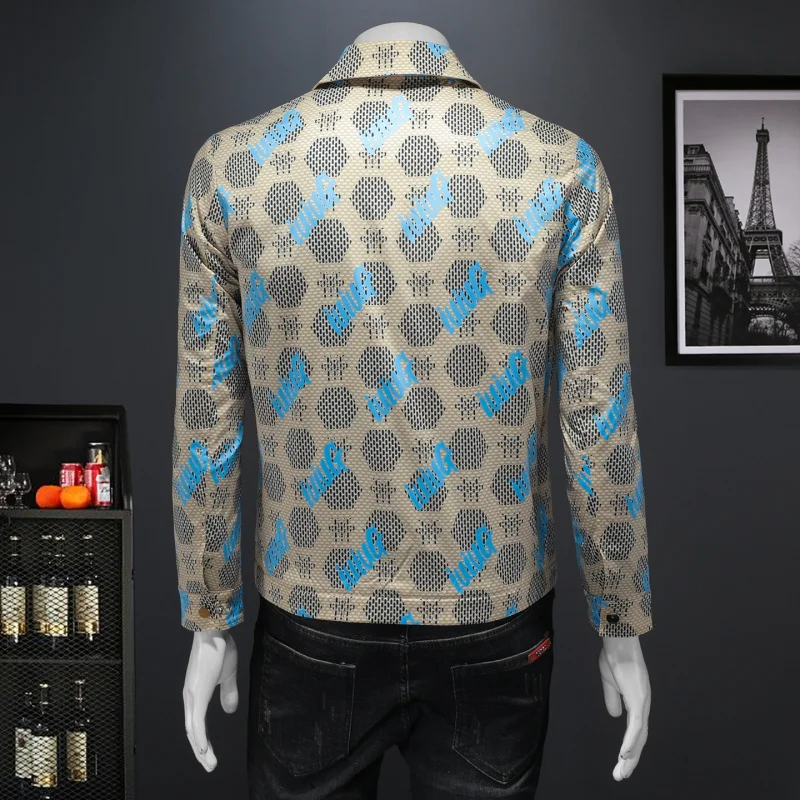 

Trendy Men's Casual Jaet Turn-down Collar Faion Spring Autumn New Versatile High-end Feeling Cool Outerwear