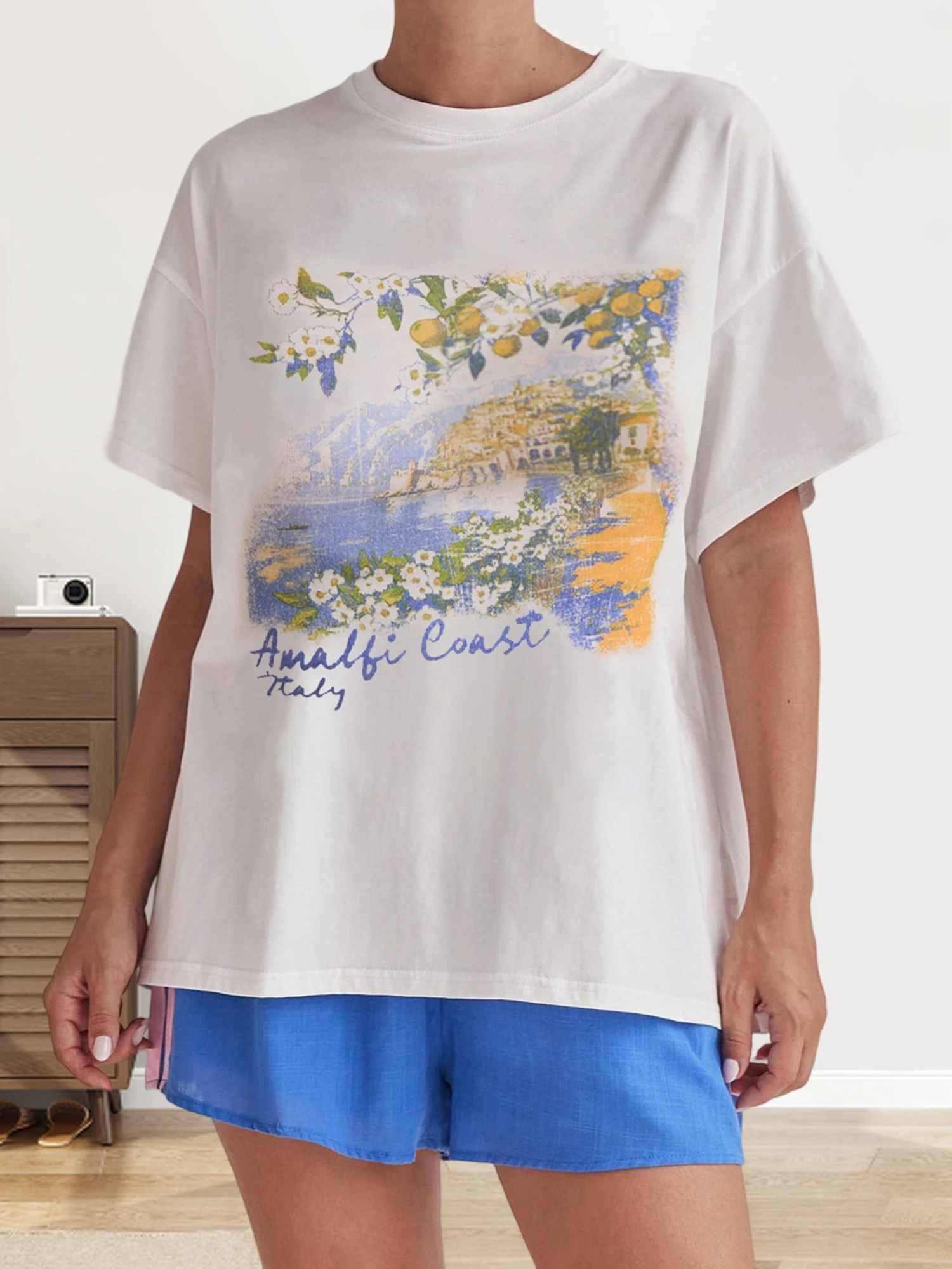 T-Shirt à manches courtes pour femmes, Vintage, rétro, imprimé Floral, décontracté, ample, graphique, pour Boho Chic, Streetwear, mode
