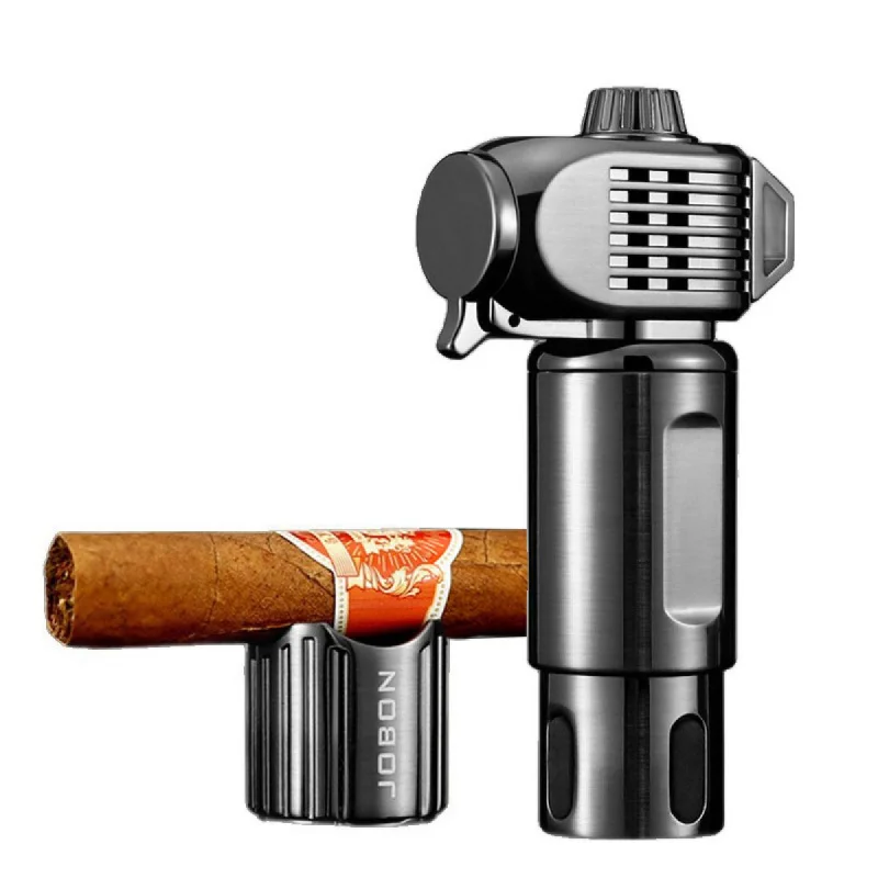 

Газовая зажигалка с тройным пламенем, мощная мужская зажигалка из богатого металла, подходит для деловых подарков, украшения дома (без бутанового газа)