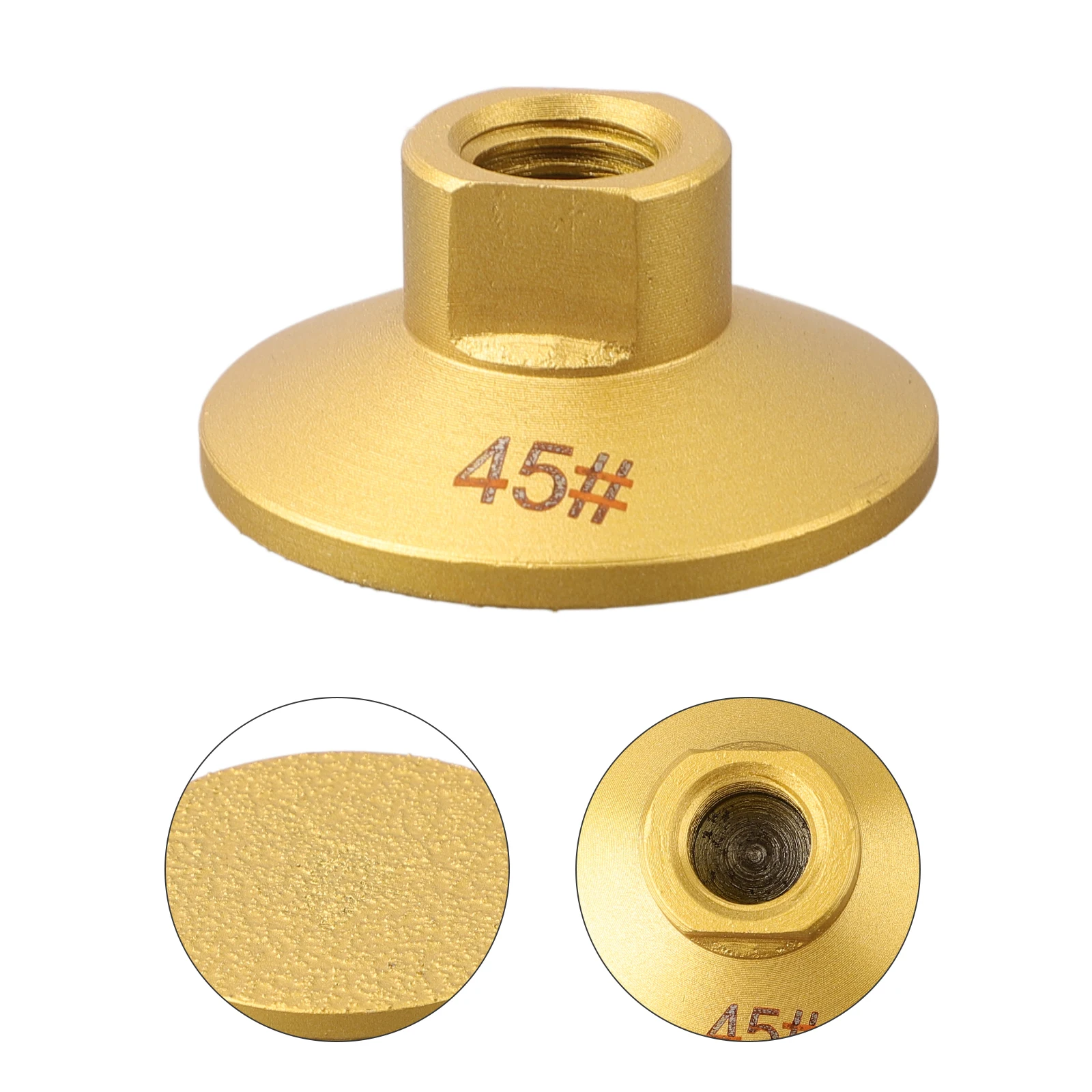 Brazed Grinding Head Grinding Wheel Carborundum Golden Grinding High Efficiency for m14 Thread Metal Wear-resistant
