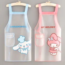 Sanrio Kawaii Cinnamoroll fartuch MyMelody Anime Cartoon domowa kuchnia uroczy TPU wodoodporny i olejoodporny kreatywny przezroczysty fartuch