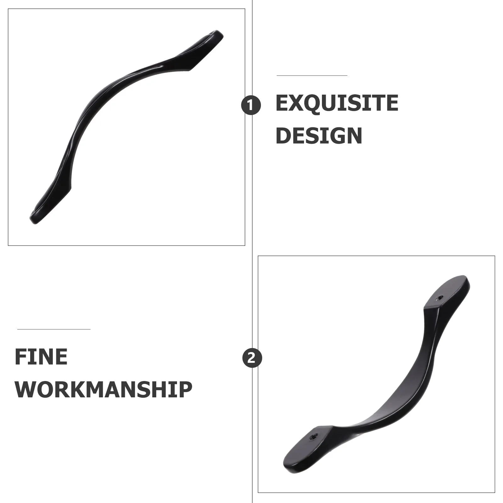 

4pcs Black Cabinet Handles Zinc Alloy Drawer Pulls Decoration Kitchen Hardwares Wardrobe Door Furnitures
