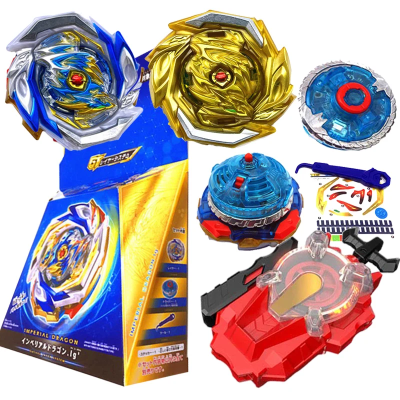 Box Set B-154 Imperial Dragon with Electric Driver GT B154 Spinning Top with Spark Launcher Box Kids Toys for Children