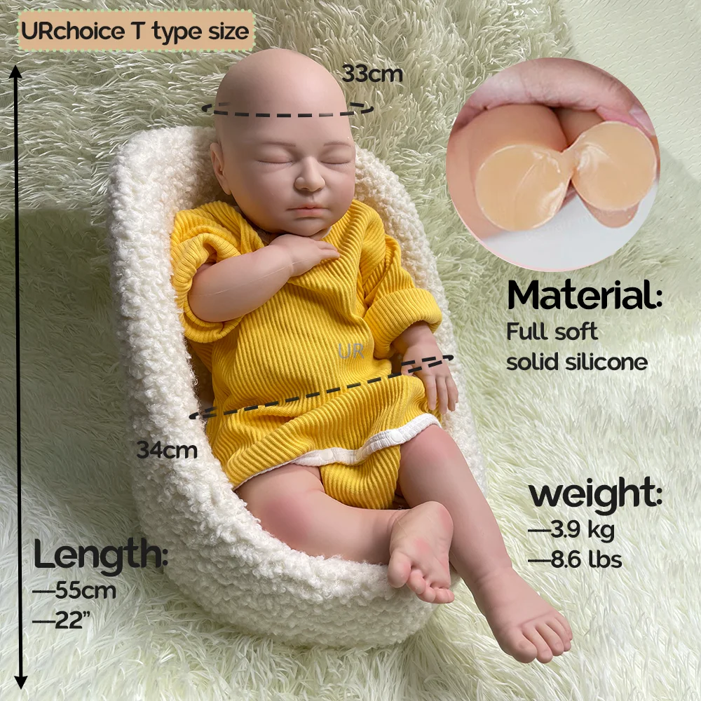 55Cm 4Kg Real Baby Size Weight Figure Kids Gift Full Entity Silicone Reborn Doll 22 Inch Realistic Solid Baby Girl Collectibles