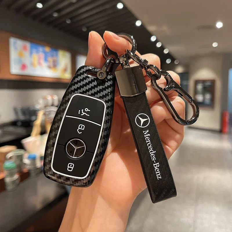 ABS Carbon Fiber Car Key Case Cover For Mercedes Benz A C E S G GLS CLA Class W213 W177 W205 W222 X167 W176 AMG Accessories