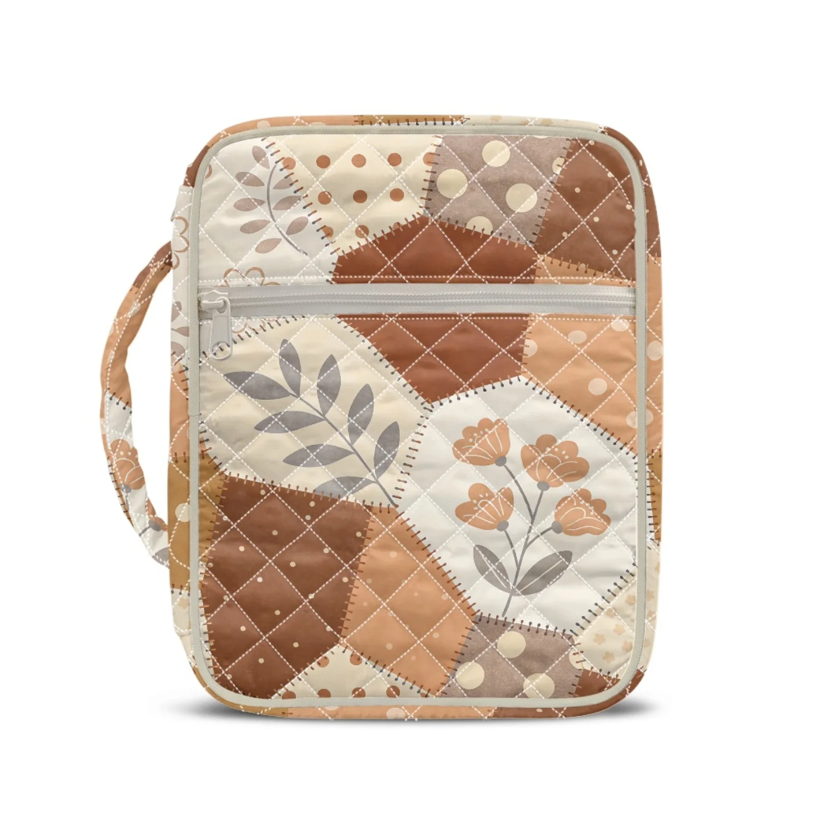 Coloranimal Brown Patch Handle Quilted Bible Cover for Daily Life Elastic Polyester Quilted Bible Covers 2026 Collection