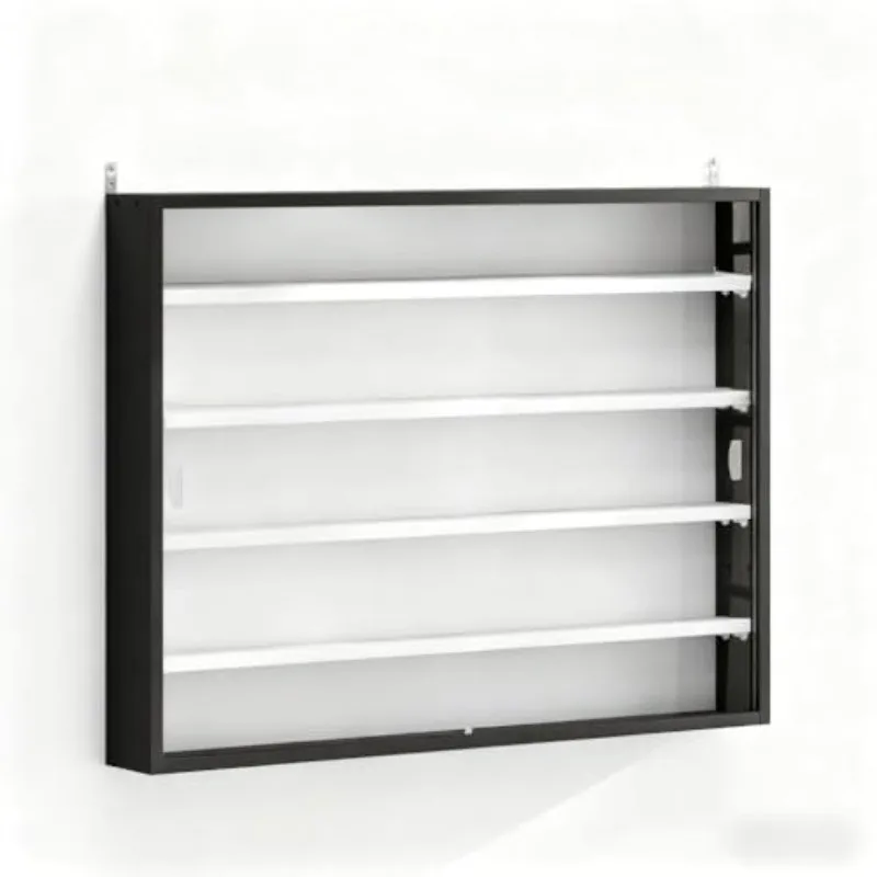 Black Wall Mounted Display Case with Large Capacity,Clear Door for a Stunning Collectible Showcase