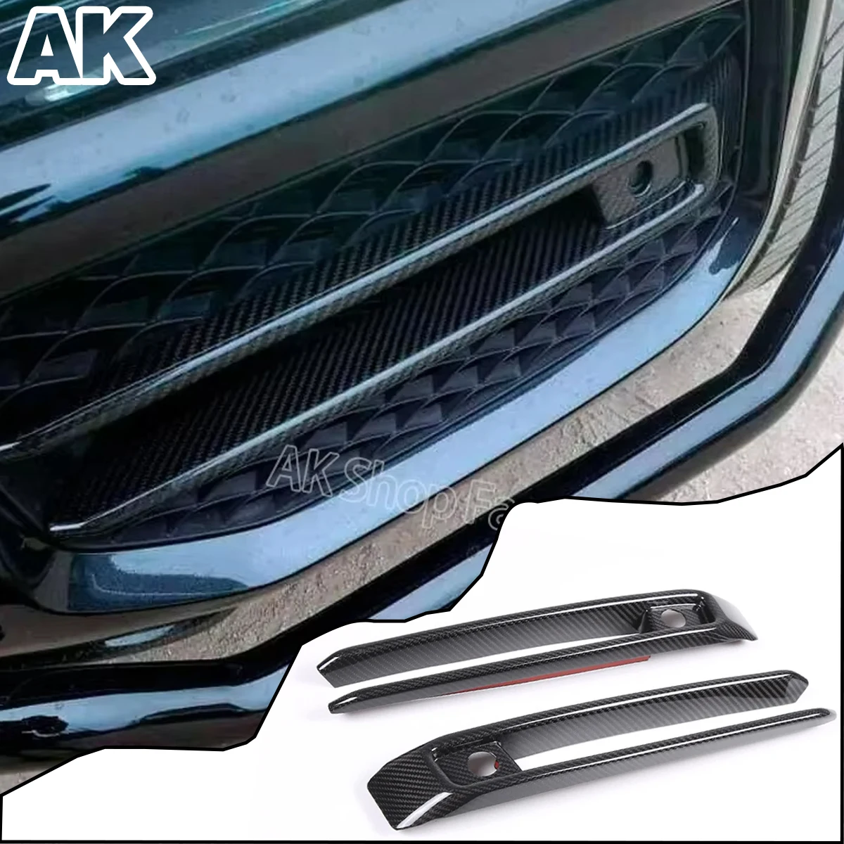 Dry Real Carbon Fiber For Mercedes G-Class W464 W463 G63 AMG 2019-2024 Car Front Bumper Cover Insert Fog Lamp Cover Accessories