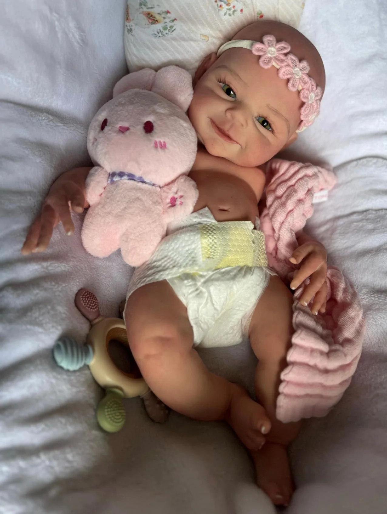 

18 Inch Bald Silicone Doll Handmade Soft Touch 3D Painted Skin Silicone Bebe Reborn Doll Girl For Children Birthday Gifts