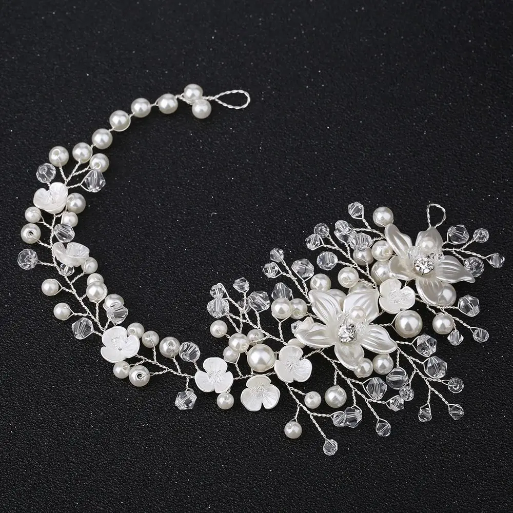 Trendy Bridal Tiara Handmade Wedding Headwear Golden Flowers Leave Tiara Jewelry Rhinestone Hair Band Crystal Headband