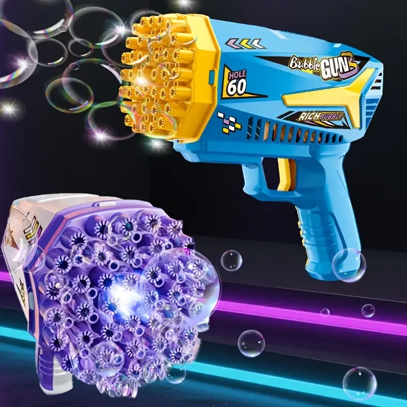 Ensemble de machines à bulles à 60 trous, souffleur de bulles automatique, en matériau ABS sûr et durable, disponible en deux, best-seller d'été