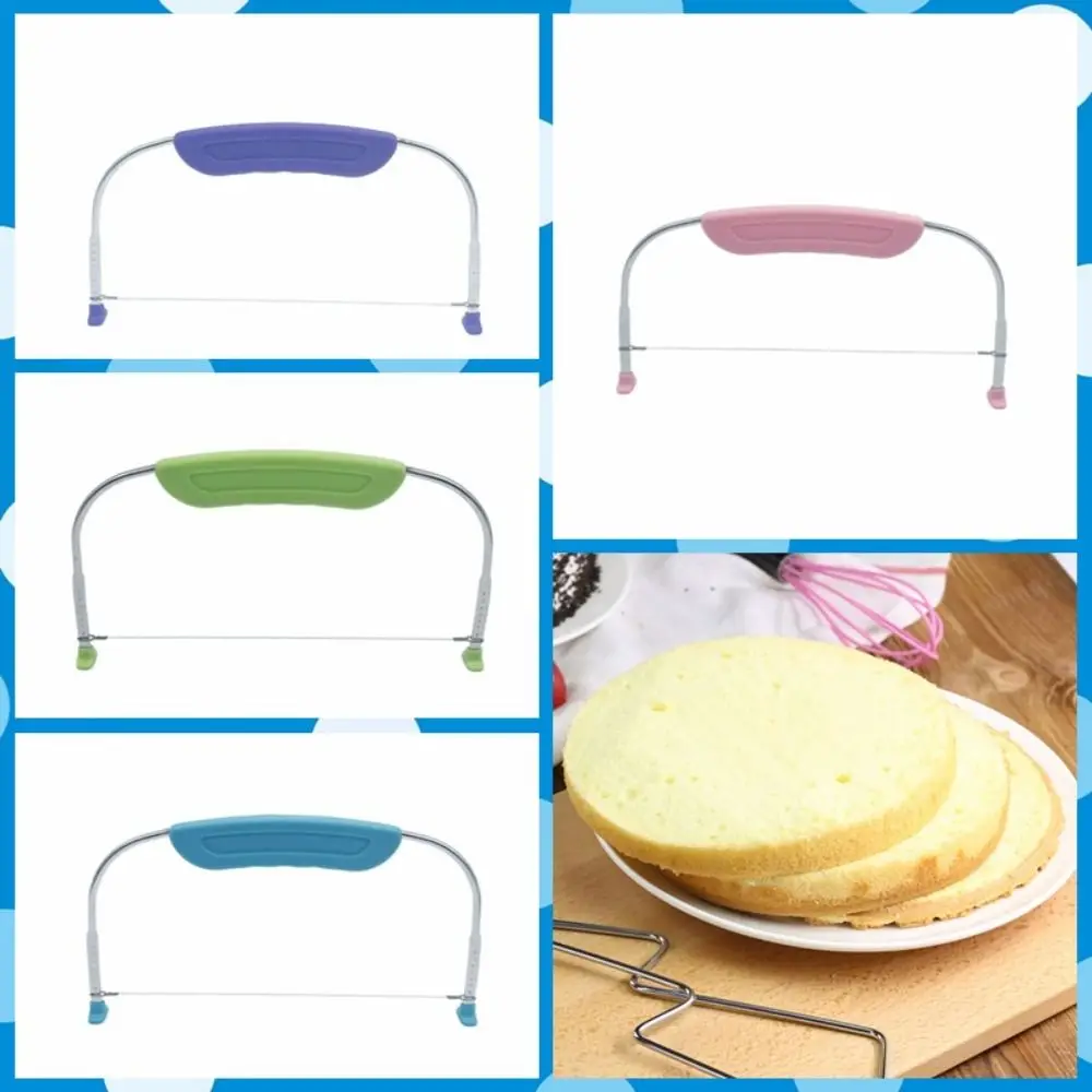 Stainless Steel Cake Cutting Wire Plastic Handle Single Line Cake Leveler Leveling Adjustable Height Cake Slicer Dough