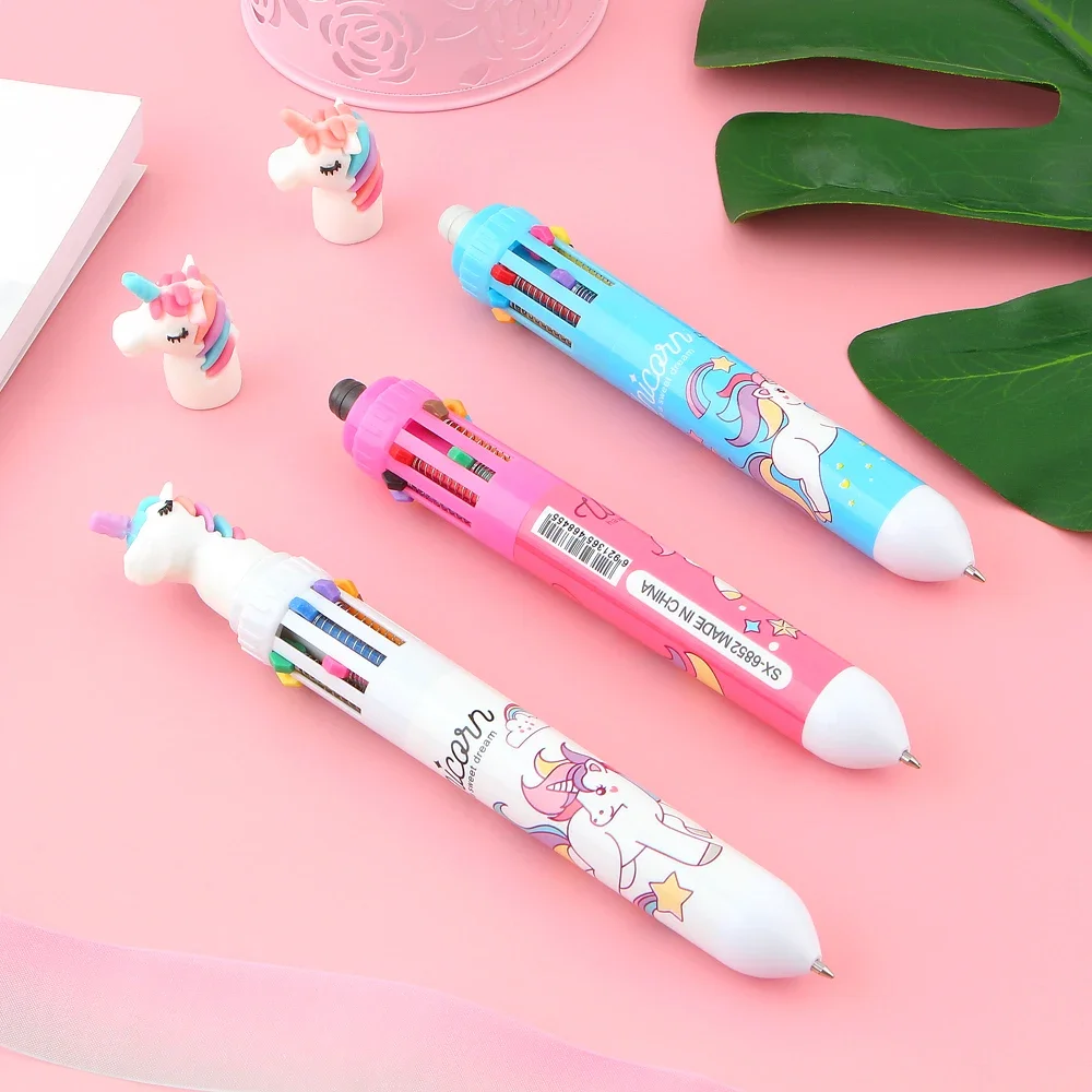 1pc夢ユニコーン10色分厚いボールペン学校事務用品のギフト文房具描画玩具子供のため