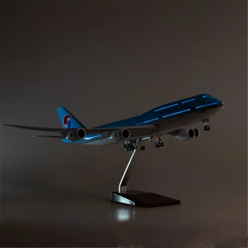 45.5Cm 1/160 Schaal Model Diecast Hars A380 Koreaanse Internationale Luchtvaartvliegtuig Met Licht En Wielen Voor Collectie Display