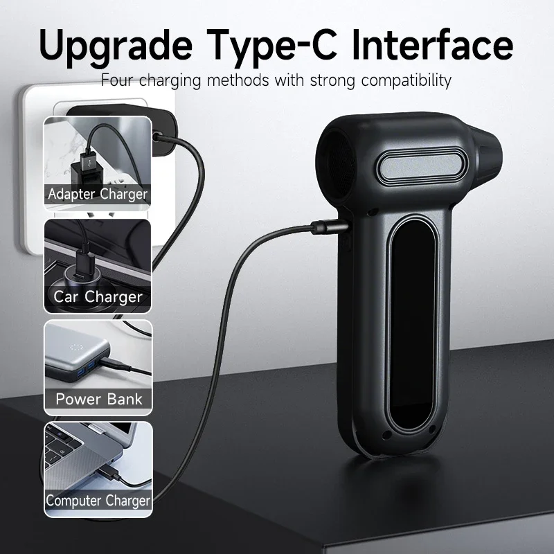 【Fast Delivery】Electric Air Duster Air Blower 150000RPM Super Power Turbo Fan Rechargeable 3-Gear Brushless Motor For Car/PC/Hom