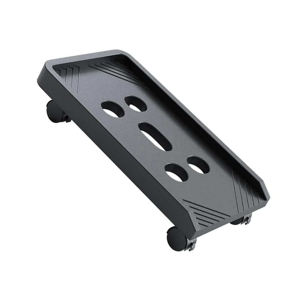 Computer Mainframe Stand Radiating Holes Heat Dissipation Plastic Cpu Holder Movable Wheel Bracket Tower Pc Storage Shelf