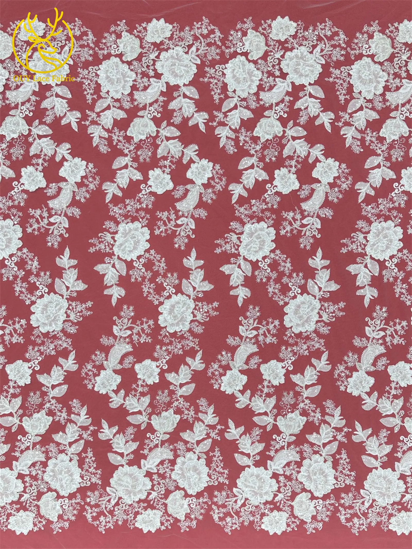 Luxuriöser nigerianischer handgefertigter bestickter Perlen-Spitzenstoff, 5 Yards, französischer Pailletten-Tüll-Spitzenstoff für Partykleider, DIY-Nähen – Detail 12