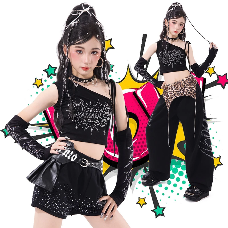

Group Jazz Dance Performance Costume Children Ballroom Dance Clothing Girls Hip Hop Clothing K-pop Outfit Street Wear XS11448