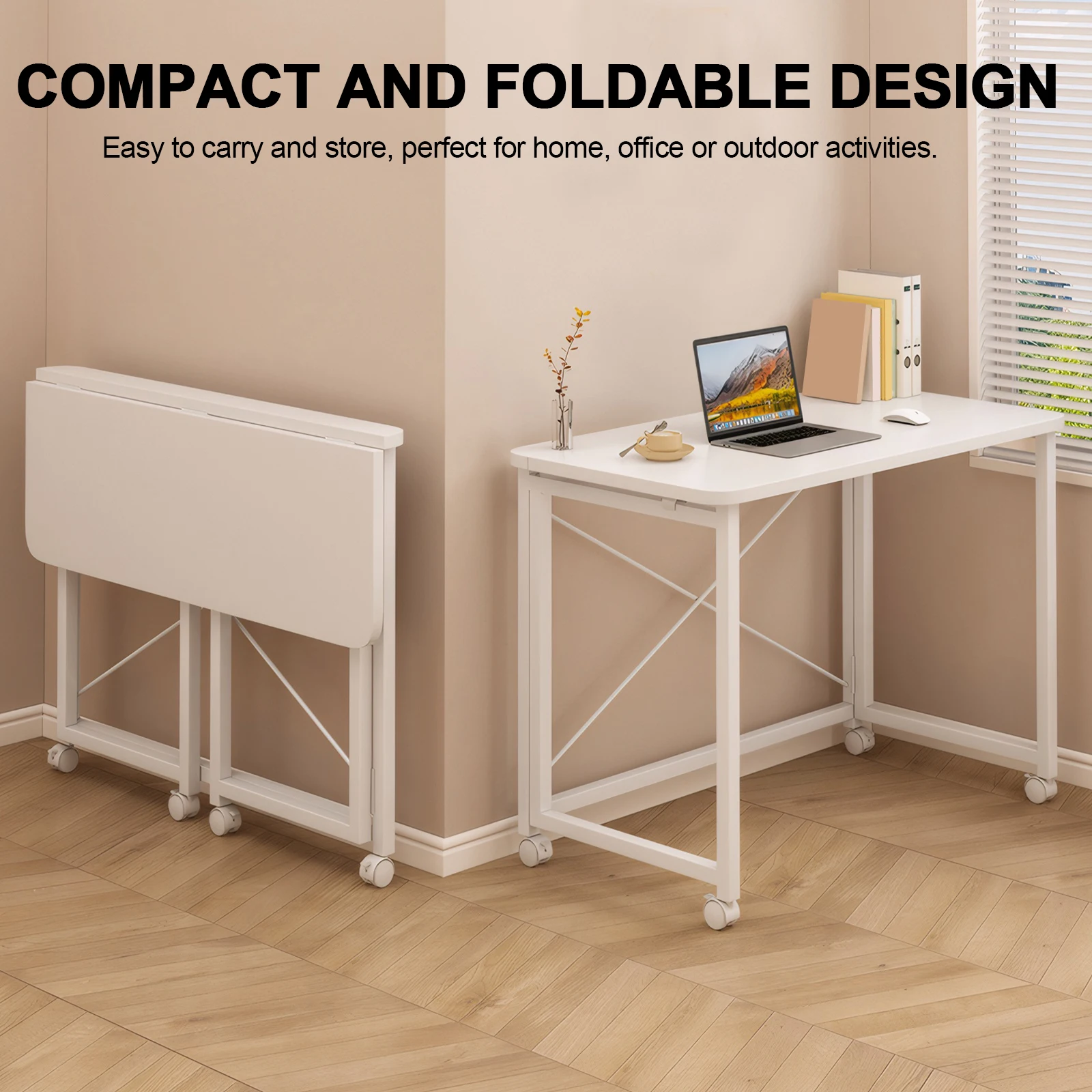 60x40 Home Foldable Table Wear Resist Standing Study Table for Home Office Computer Desk Space Saving Small Pulley Table