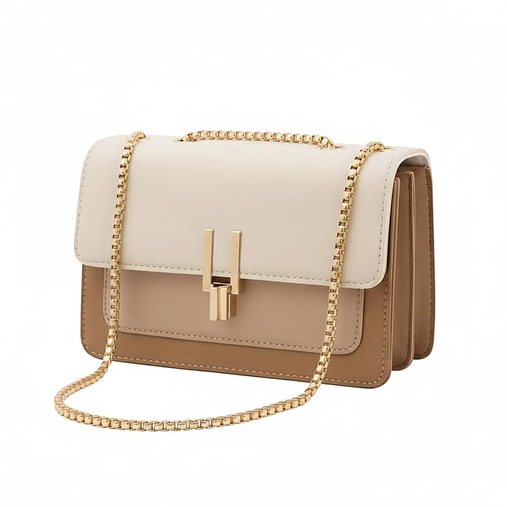 

Женская маленькая сумка-кроссбоди, стеганая сумка через плечо для путешествий, работы, свадьбы, из веганской кожи, с золотой цепочкой-ремешком | Свадьба