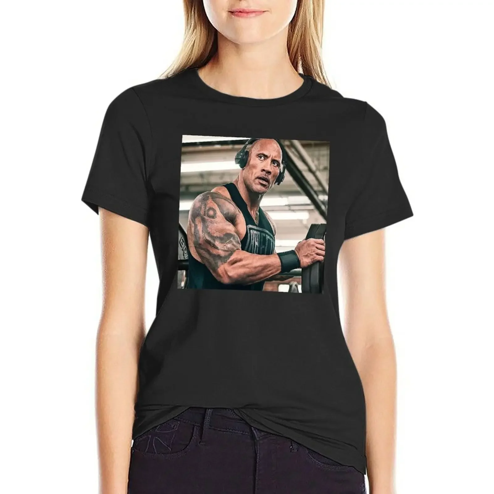 

dwayne johnson T-Shirt blanks cute tops vintage customizeds ariat shirts for Women