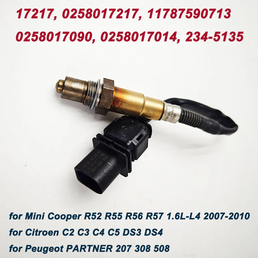 

O2 Lambda зонд AFR кислородный датчик 17217 0258017217 11787590713 для Citroen C2 Peugeot 207 208 Mini Cooper R55 R56 R57 1.6L ﻿