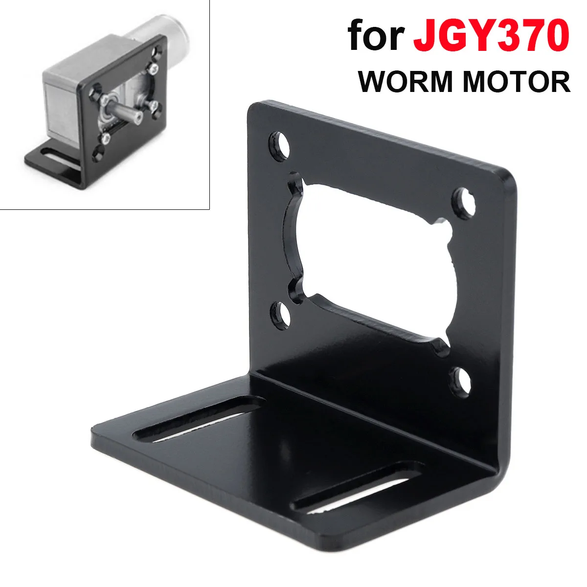 JGY370 Worm DC Motor Mount Bracket L Shaped Mounting Metal Base Holder for Worm Gear Motor Stand