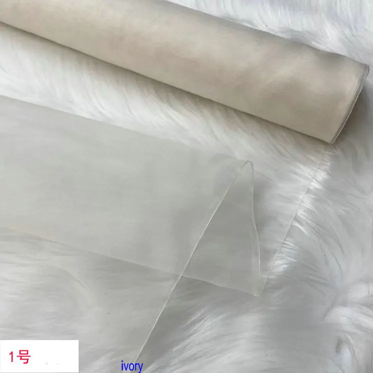 100% Silk Organza Fabric 60 Colors 6m/m 140cm Wide H1S1O10 for Tailoring And DIY Projects