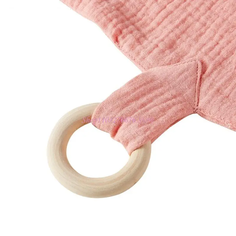 R6FD Baby Appease Soothing Towel with Teether Sleeping Nursing Blanket for Newborns