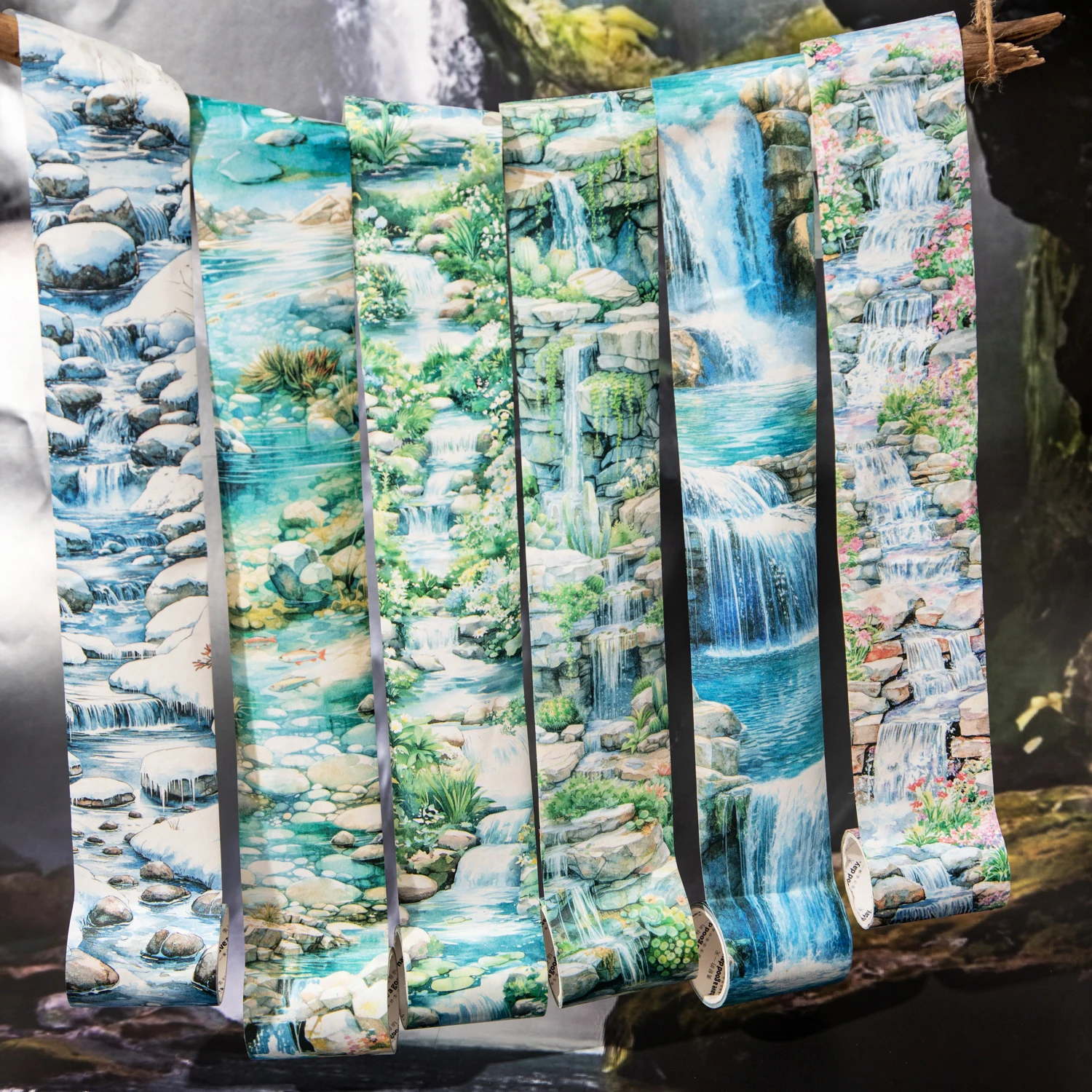 

50mm*2m Stream themed Ins style Journal Stickers Collage Material PET Tape Creative DIY Scrapbooking Masking Tapes Stationery