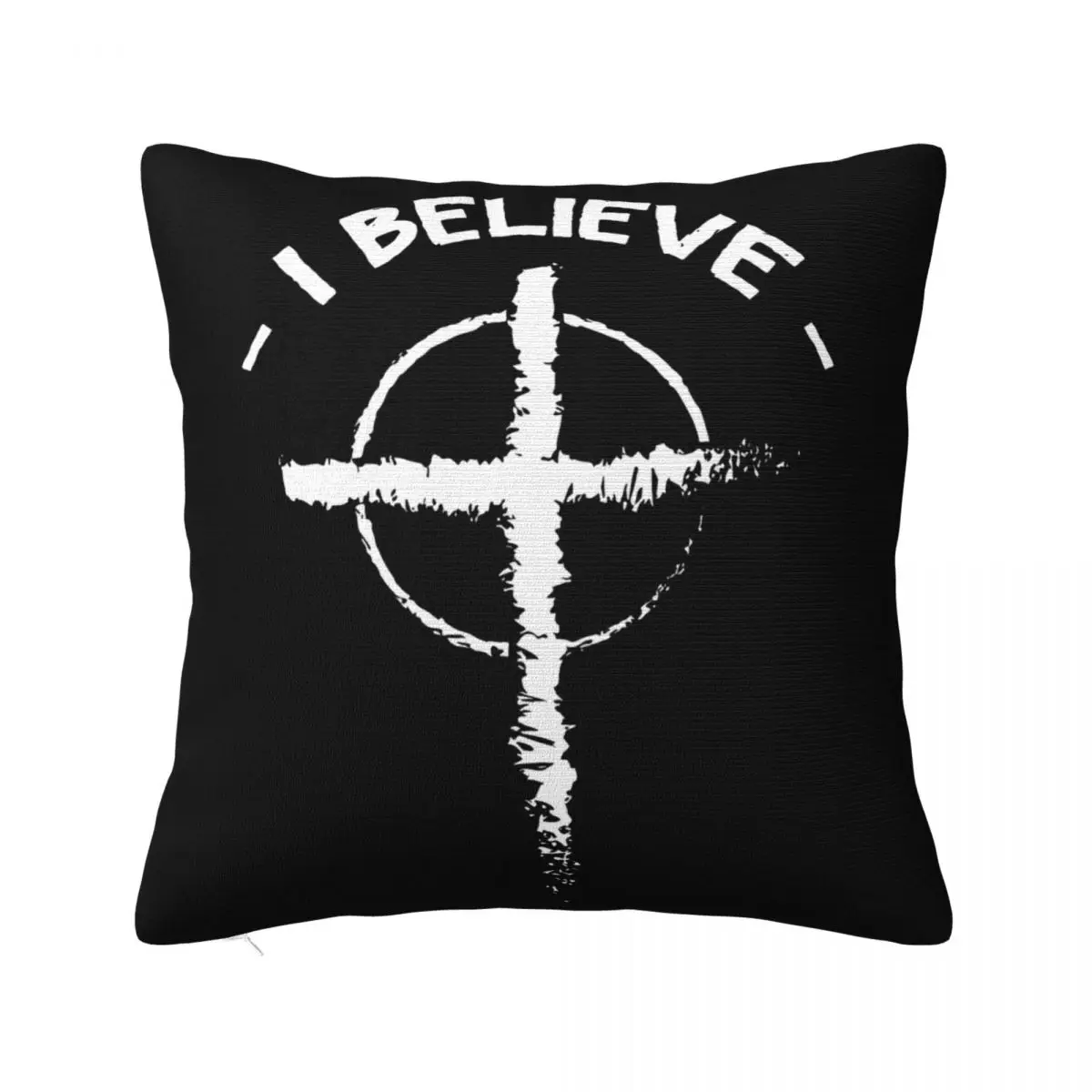 I Believe Holy Cross Jesus Christian God Religious Faith Fun Mens Swea Swe Pillow Case