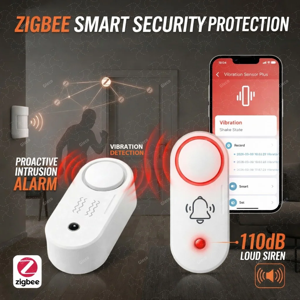 

2IN1 Zigbee Siren Alarm With Optional Vibration Sensor Door Window Tilt Alarm Smart Home Security Protection For 2MQTT Tuya APP