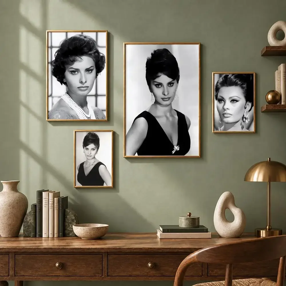 Iconic Celebrity S-Sophia LorenS Poster HD Self-Adhesive No Residue After Removal Ideal for All Kinds of Wall Decor